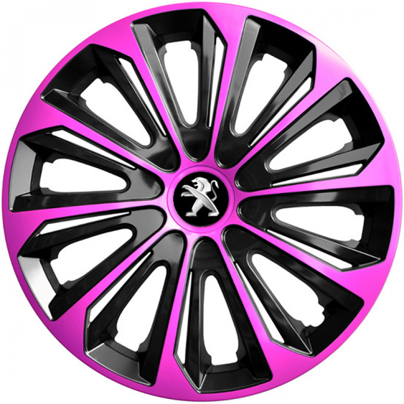 PUKLICE PRE  PEUGEOT 16" STRONG pink/black 4ks